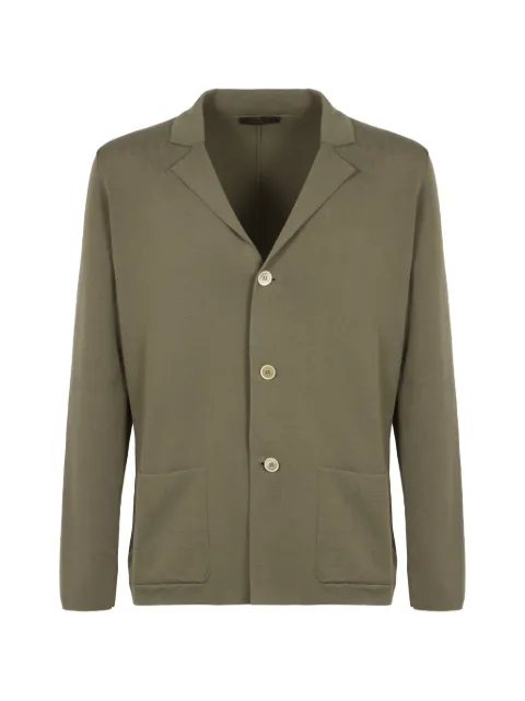 slowear lapel collar cotton cardigan Green 810381ZQ301