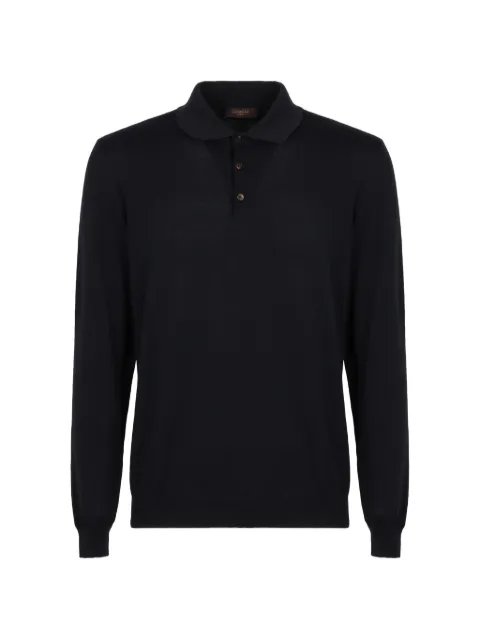 slowear long sleeve knit polo shirt Blue 810232ZQ307