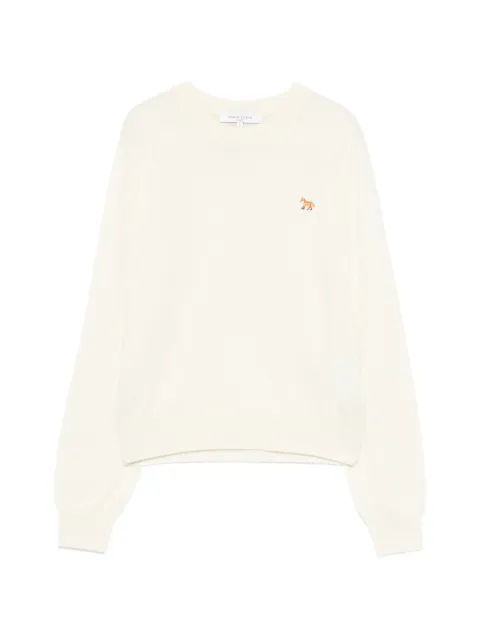 Maison Kitsuné fox embroidered sweater Neutrals PW00801KT1181