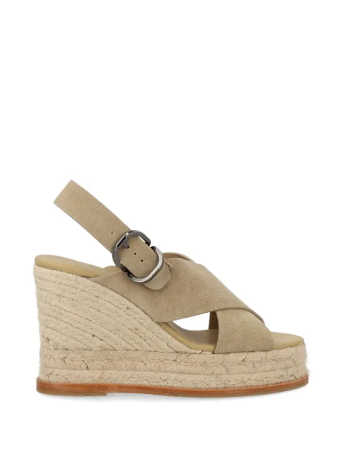 Castañer Betina buckle criss-cross wedge espadrilles Neutrals 026169