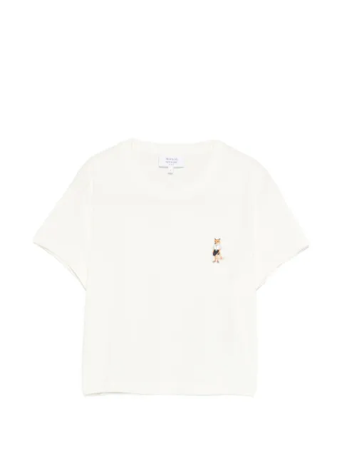 Maison Kitsuné logo embroidered t-shirt Neutrals QW00113KJ7026