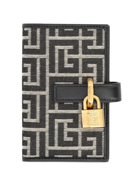 Balmain monogram padlock wallet Black GM1MG092TJQO