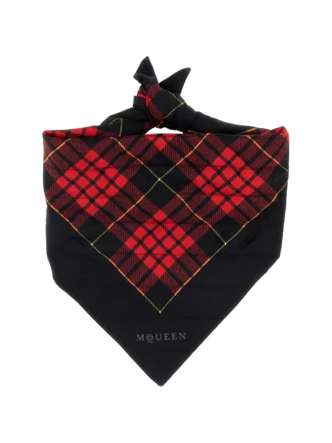 Alexander McQueen tartan-print scarf Black 8518653001Q