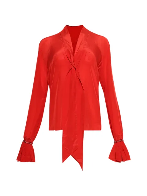 GRACE FAENA Grace Faena ruffled necktie blouse Red GF25T03