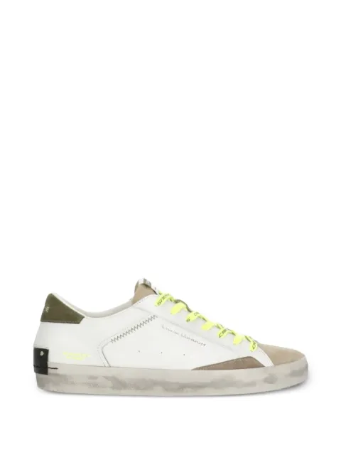 Crime London Distressed lace-up sneakers White 19001PP810