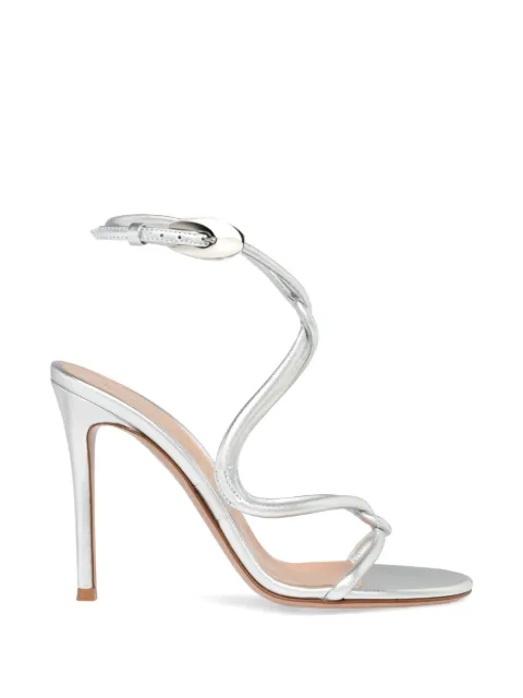 Gianvito Rossi Jungle Mamba buckle strap leather sandals Silver G3253315RICNIG