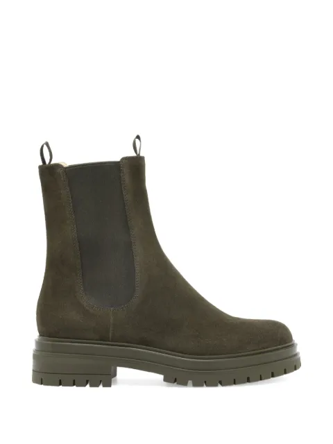 Gianvito Rossi suede pull-tab boots Green G7346220GOMSUE