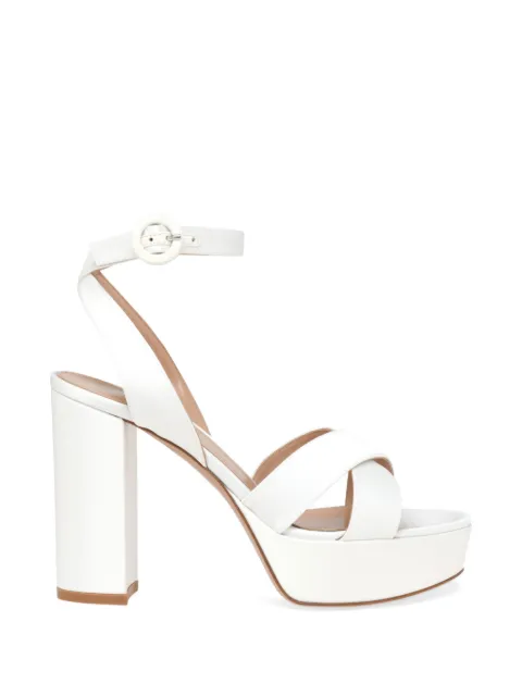 Gianvito Rossi Sabrina crisscross platform sandals White G3262170RICRAS