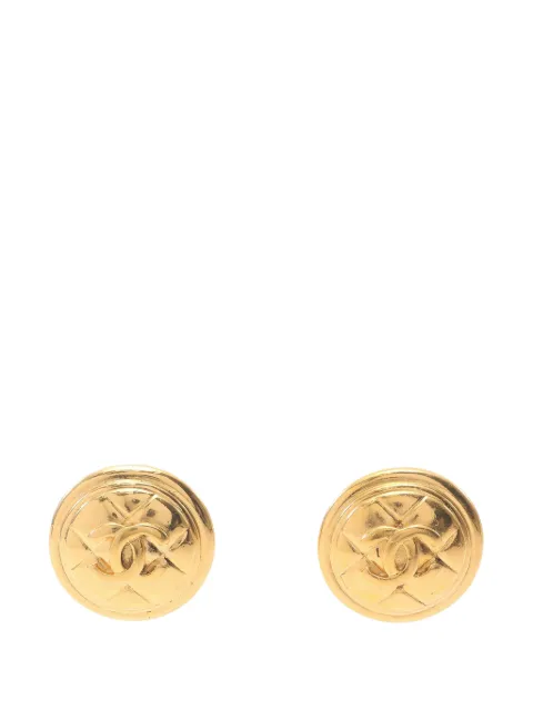 CHANEL Pre-Owned 1970-1980 CC Gold Plated Round Clip On Earrings costume earrings Gold Z3FEF5SAOAB2Z1K3