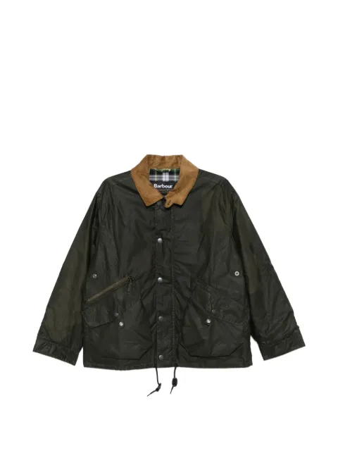 Barbour corduroy-collar zip-fastening jacket Green MWX2558