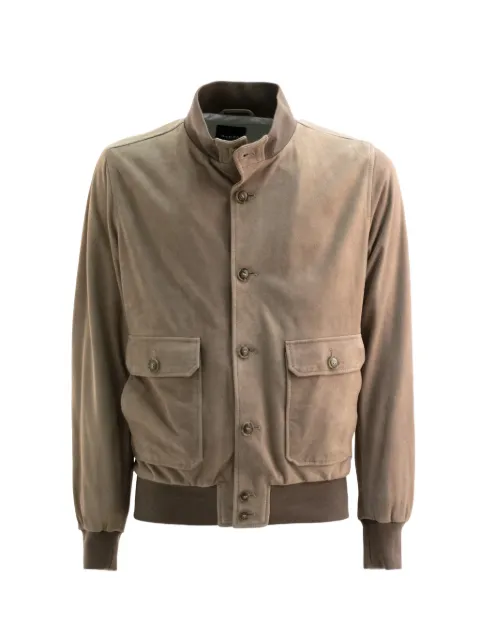 Barba SJ Vermont button-up leather jacket Brown VERMONT51200