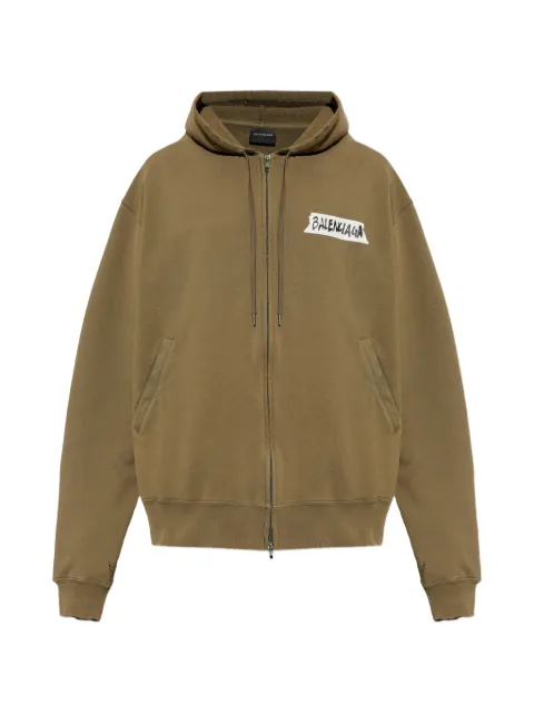 Balenciaga Masking Tape zip-up hoodie Brown 850338TTVL7