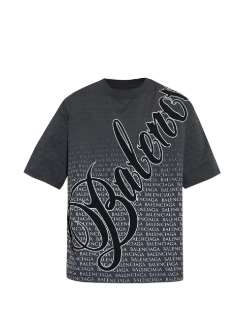 Balenciaga logo-pattern T-shirt Grey 764235TTVN9