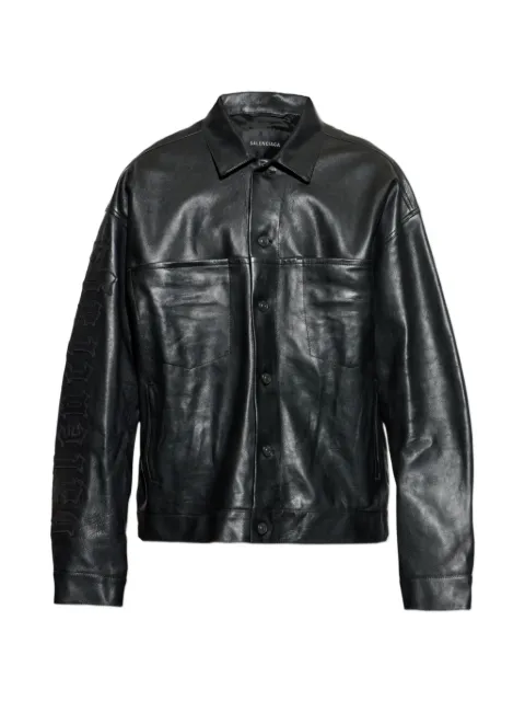 Balenciaga leather shirt jacket Black 856343TMS03