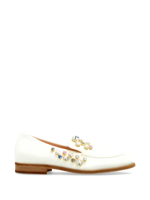 AGL New College Precious embellished leather loafers Neutrals D778010PDDOUXE