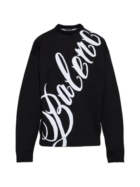 Balenciaga logo-intarsia sweater Black 856728T3438