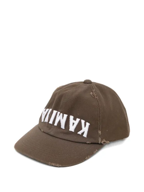 KAMIYA upside-down distressed cap Brown G16CA104BROWN