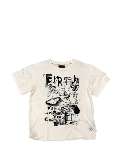 BIRTH OF ROYAL CHILD distressed graphic T-shirt Neutrals BC24FWTE09CREAM