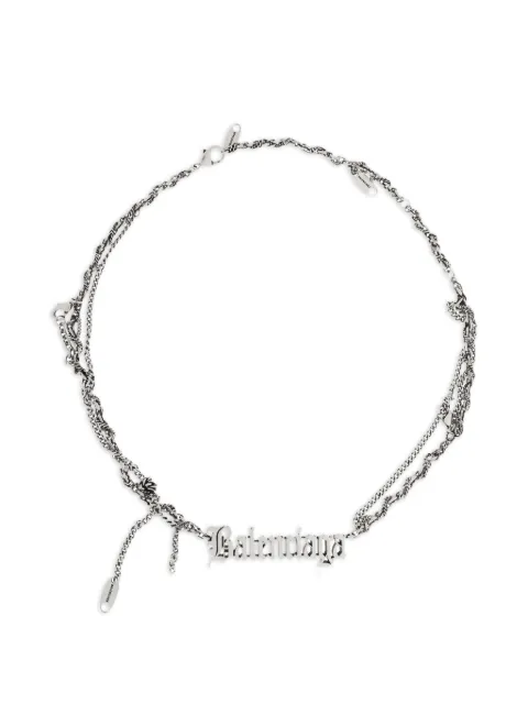 Balenciaga Typo Destroyed logo-pendant necklace Silver 856537TZ99I