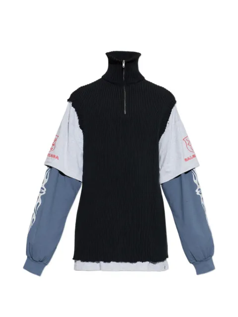 Balenciaga zip knitted sweater Black 856675T3435