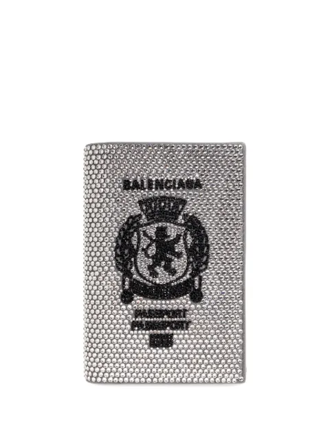 Balenciaga embellished passport calfskin cardholder Silver 7877422ACCR