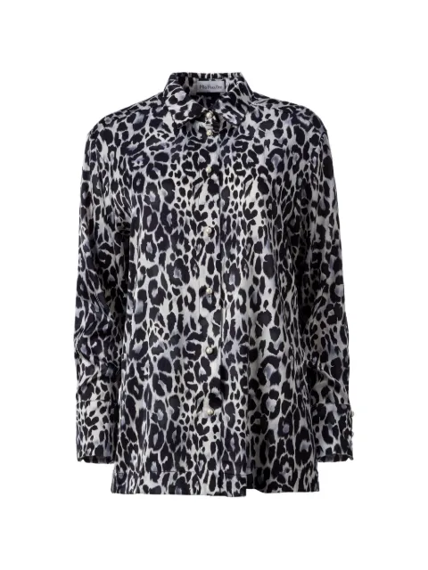 Mia Peculiar pearl-button printed shirt Black 01MPPS02