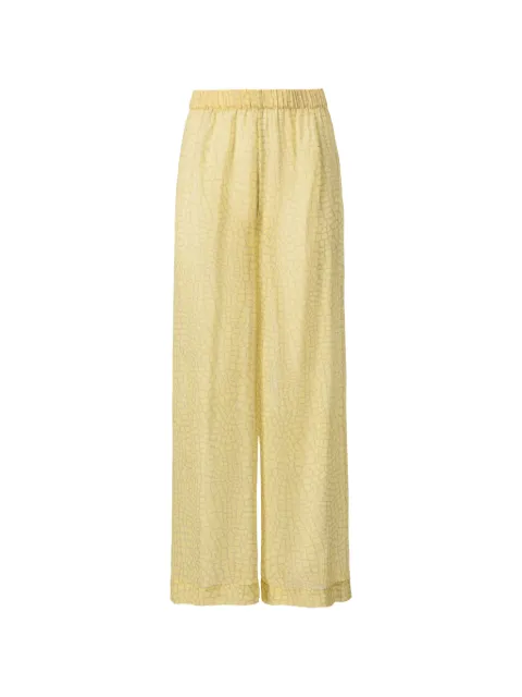 Mia Peculiar crocodile-print trousers Yellow 01MPPT01