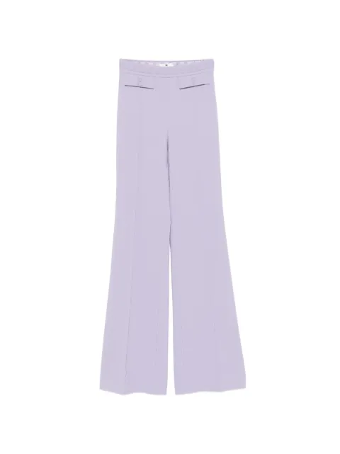 Elisabetta Franchi flap-pocket embroided trousers Purple PA17161E2