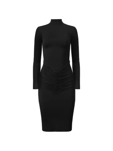 Mia Peculiar turtleneck ruched-detail dress Black 01MPDJ01