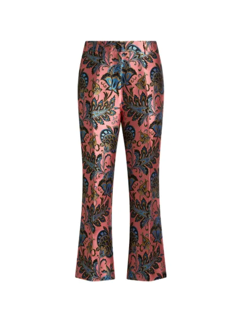 ETRO jacquard flared trousers with floral motif Pink WREA008099TJEL5