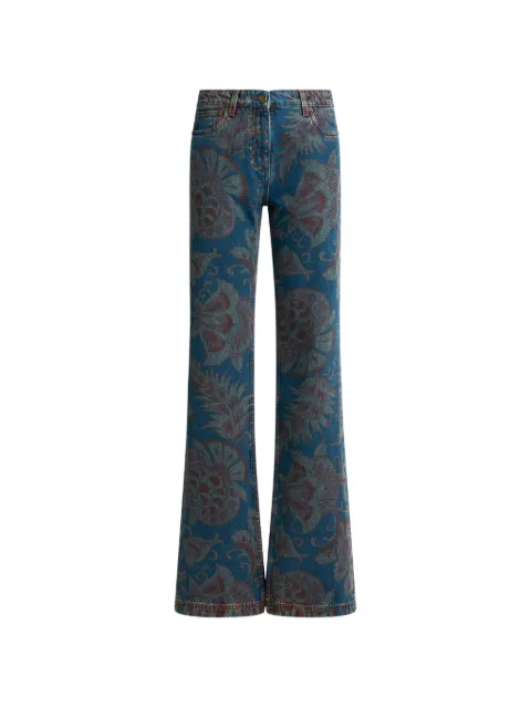 ETRO flared jeans with floral motif Blue WRNB0026AKI36