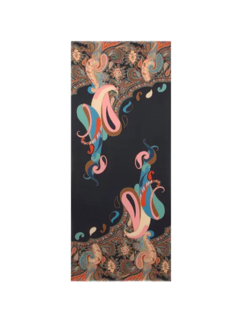 ETRO jacquard-paisley motif scarf Blue WATA0010AQ469