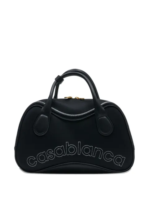 Casablanca logo-detail leather tote bag Black ASP26BAG17302