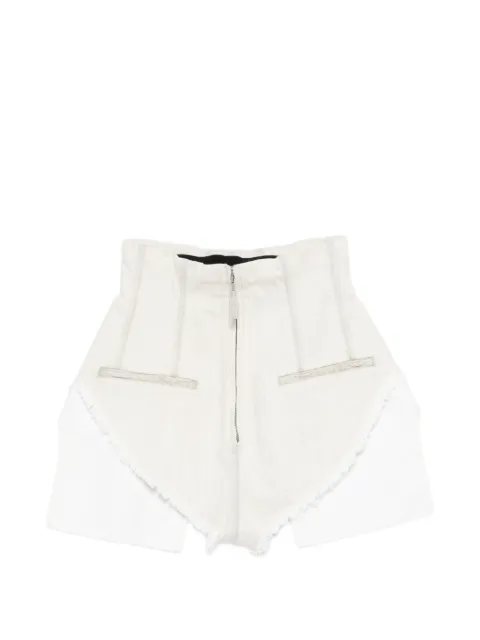Rick Owens DRKSHDW Dirt Cutoffs zip-fastening frayed shorts Neutrals DS01F4313DMW