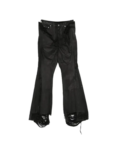 Rick Owens DRKSHDW frayed denim jeans Black DU01F4359DBKSH