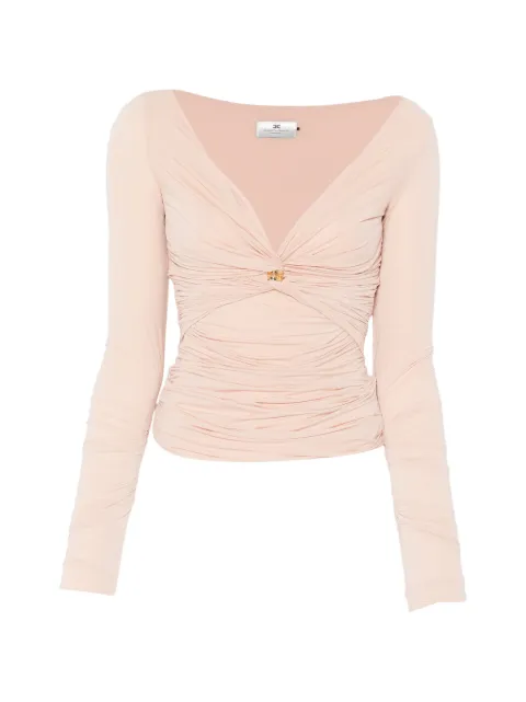 Elisabetta Franchi jersey top with jewel detail Pink MD02962E2
