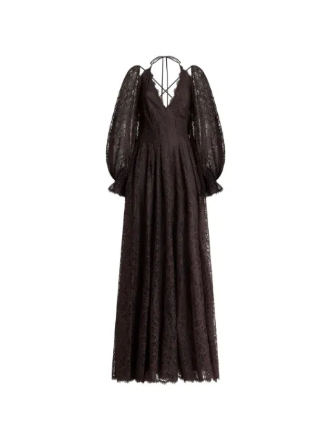 ETRO long lace dress with Paisley motif Brown WRHA067399TLS14