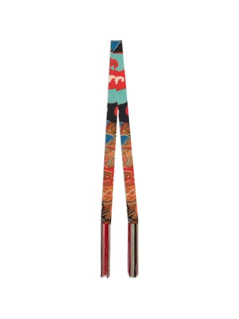 ETRO silk paisleyina with fringing and floral paisley motif Red WATA0044AKI71