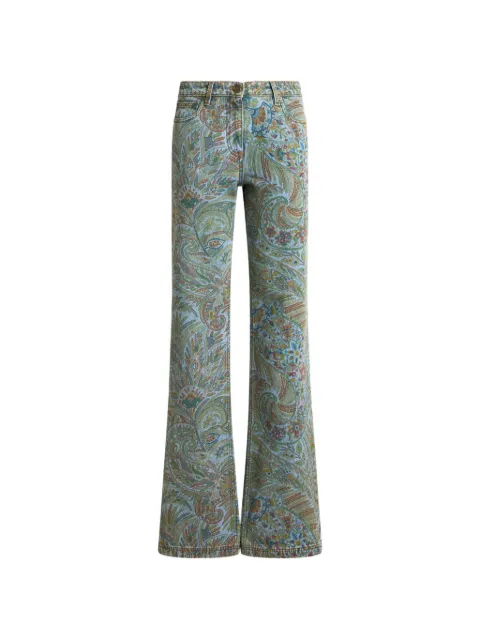 ETRO flared jeans with leafy Paisley motif Blue WRNB0026AKI32