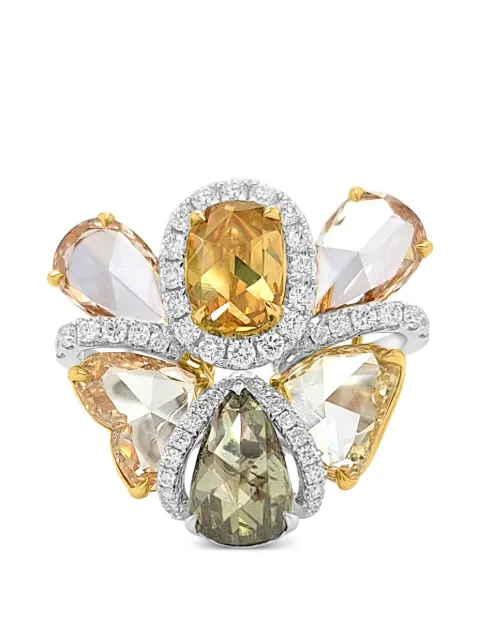 HYT Jewelry butterfly-shape diamond cocktail ring Silver R1193HR