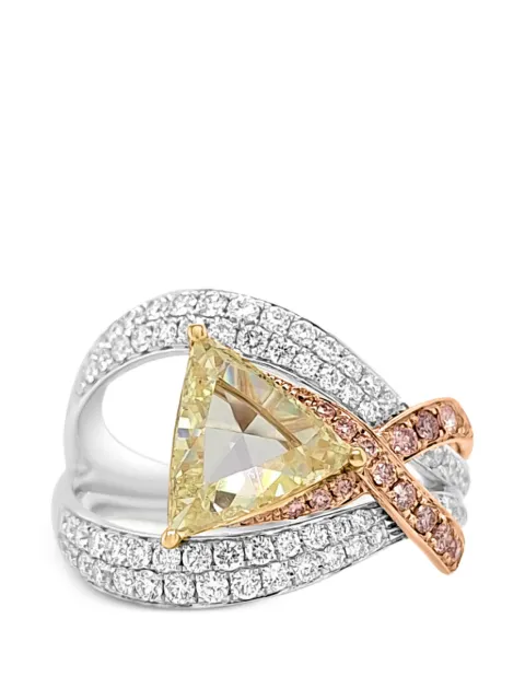 HYT Jewelry rose-shape diamond cocktail ring Silver R1204HR