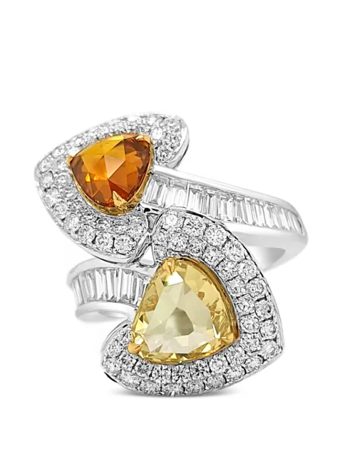 HYT Jewelry arrow-heads diamond cocktail ring Silver R1196HR