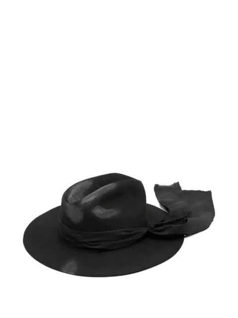 KAMIYA ribbon trim hat Black G16CA108