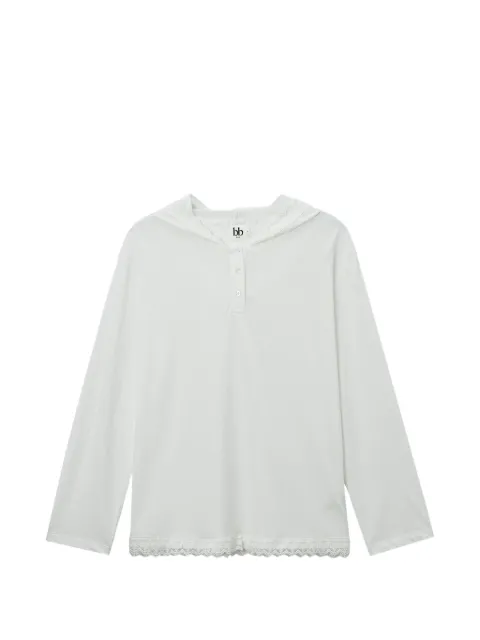 b+ab lace hooded top White 6S616AS