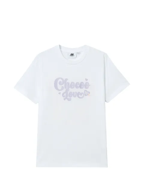 CHOCOOLATE short-sleeve logo-embroidered T-shirt White B1XTEW01047X