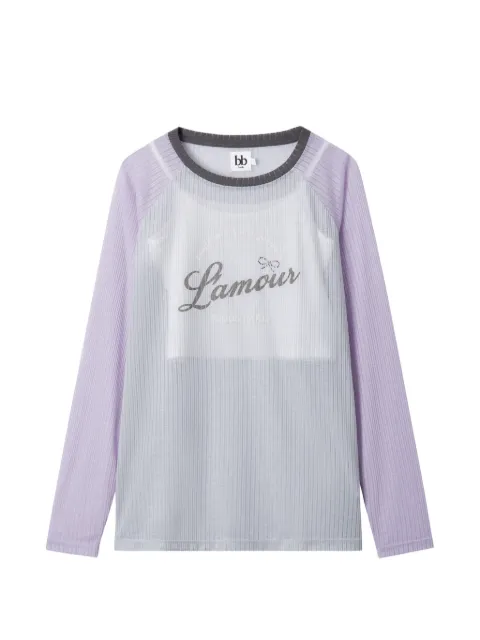 b+ab ribbed long-sleeve top Grey 6S620AS