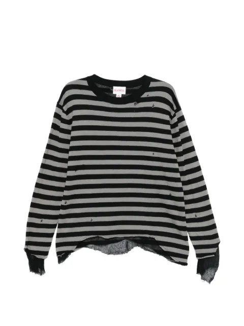 KAMIYA striped sweater Black G16PO066