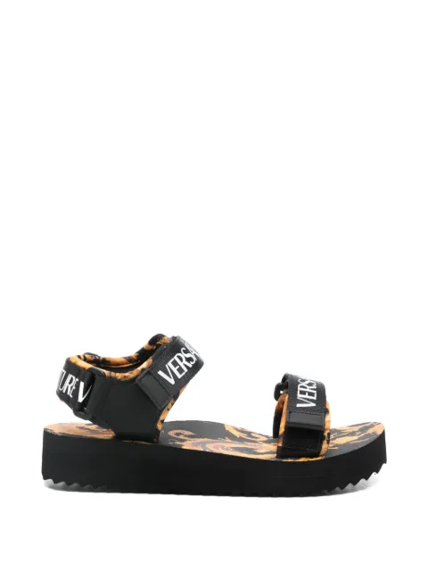 Versace Jeans Couture logo-strap sandals Black 80VA3SX4ZSS82
