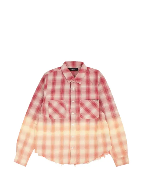 AMIRI plaid raw-edge shirt Red Y0W06449PDRED