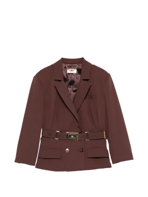 Elisabetta Franchi double-breasted belted blazer Brown GI22461E2